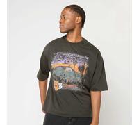 New Era Nba Washed Graphic Los Angeles Lakers Short Sleeve T-shirt Gris S Homme