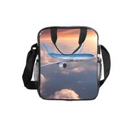 NBAGHPQ Beau sac à déjeuner isotherme motif avion ciel grande capacité de stockage alimentaire pour bureau, voyage, pique-nique