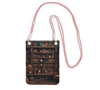 NBAGHPQ Bibliothèque Bibliothèque Imprimée Mode Téléphone Sac à Bandoulière Léger Imperméable Voyage Course Shopping Pouch, rose, Taille unique