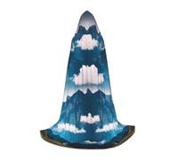 NBAGHPQ Cape à capuche avec imprimé paysage avec montagnes pour carnavals, cosplay, festival, événements en plein air, vêtements de mode
