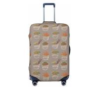 NBAGHPQ Coquetier de nouilles Ramen Imprimé Double Face Élastique Protection Universelle Valise Housse Unique Protection Bagages, Noir , M