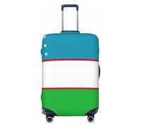 NBAGHPQ Drapeau de la République d'Ouzbékistan Imprimé Double Face Élastique Protection Universel Valise Housse Unique Protection Bagage, Noir , XL