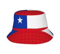 NBAGHPQ Drapeau du Chili imprimé mode polyvalent utilisation à travers les saisons casquette protection solaire chapeau seau chapeau unisexe accessoire noir