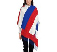 NBAGHPQ Drapeau Russe Impression Gland Écharpe Mode Pour Vacances Célébrations Accessoire Hiver Automne Printemps Cadeau