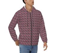 NBAGHPQ Flamingo Love Flowers Print Sweat à capuche pour homme pour le travail décontracté confortable à manches longues, Noir , S