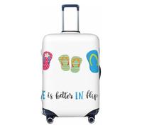 NBAGHPQ Flip Flops Calligraphie Chaussures de Plage Imprimé Double Face Élastique Protection Universelle Valise Housse Unique Bagages Protecteur, Noir , L