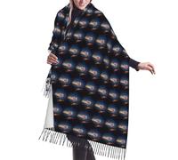 NBAGHPQ Foulard à franges avec imprimé étoile filante et cœur pour femme, accessoire de mode pour l'automne et l'hiver