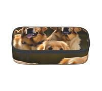 NBAGHPQ Golden Retrievers Grande trousse de rangement avec imprimé imprimé pour adolescents, étudiants, adultes