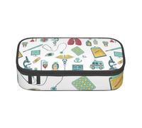 NBAGHPQ Grande trousse de rangement abstraction biologie chimie 4 impression fonctionnalité grande trousse de papeterie organisateur adolescents étudiants adultes