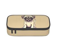 NBAGHPQ Grande trousse de rangement amusante avec imprimé carlin, chiot, chien, pour adolescents, étudiants, adultes