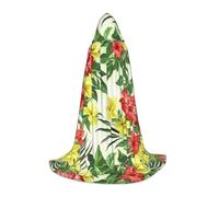 NBAGHPQ Hojas Tropicales Y Flores Imprimé Carnavals Cape à capuche Cosplay Costume Cape Festival Événements en plein air Vêtements de mode