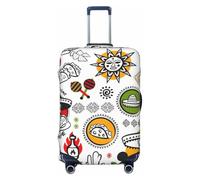 NBAGHPQ Housse de protection élastique double face avec symboles de salsa mexicaine, Noir , L