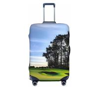 NBAGHPQ Housse de protection élastique double face pour valise, motif parcours de golf et arbre, Noir , S