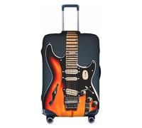 NBAGHPQ Housse de protection élastique lavable anti-rayures pour valise Motif guitare électrique Orange, blanc, L