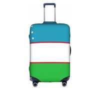 NBAGHPQ Housse de protection pour valise, motif drapeau de la République d'Ouzbékistan, universelle, élégante, élastique, lavable, anti-rayures, blanc, M