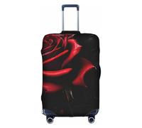 NBAGHPQ Housse de protection universelle pour valise, élastique, lavable, anti-rayures, imprimé rouge et roses, blanc, XL