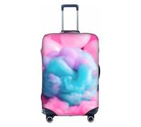 NBAGHPQ Housse de protection universelle pour valise, élastique, lavable, anti-rayures, motif barbe à papa rose, blanc, XL