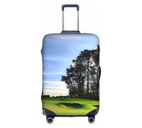 NBAGHPQ Housse de protection universelle pour valise, élastique, lavable, anti-rayures, motif parcours de golf et arbre, blanc, M