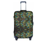 NBAGHPQ Housse de protection universelle pour valise, lavable, anti-rayures, motif paon frais, blanc, M
