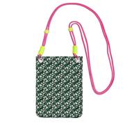 NBAGHPQ Hunter Sac à bandoulière léger et imperméable pour téléphone portable Motif floral Vert, Fuchsia, Taille unique