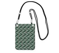 NBAGHPQ Hunter Sac à bandoulière léger et imperméable pour téléphone portable Motif floral Vert, Noir , Taille unique