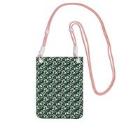NBAGHPQ Hunter Sac à bandoulière léger et imperméable pour téléphone portable Motif floral Vert, rose, Taille unique