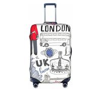 NBAGHPQ I Love London Housse de protection élastique lavable anti-rayures pour valise Motif imprimé universel, blanc, M