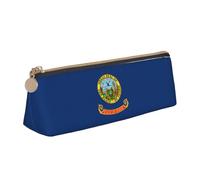 NBAGHPQ Idaho Trousse à crayons en cuir avec fermeture éclair Motif drapeau de l'État de l'Idaho