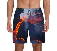 NBAGHPQ Kilauea Short de bain pour homme Imprimé Volcans Surf Gym Activités de plein air Vacances d'été, Noir , L