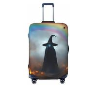 NBAGHPQ Rainbow Halloween Ghost Witch Hat Spiders Print Double Face Élastique Protection Universel Valise Cover Unique Bagages Protector, Noir , M