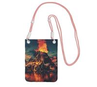 NBAGHPQ Sac à bandoulière léger et imperméable imprimé volcan pour voyage, course à pied, rose, Taille unique