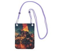 NBAGHPQ Sac à bandoulière léger et imperméable imprimé volcan pour voyage, course à pied, violet, Taille unique