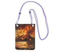 NBAGHPQ Sac à bandoulière léger et imperméable imprimé volcan pour voyage, course à pied, violet, Taille unique