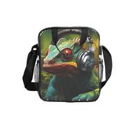 NBAGHPQ Sac à déjeuner isotherme Cameleon Listen Music - Grande capacité - Pour le bureau, les voyages, les pique-niques