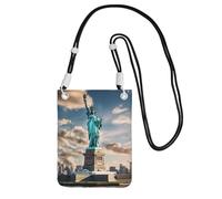NBAGHPQ Statue de la Liberté à NYC Imprimé Mode Téléphone Sac à Bandoulière Léger Imperméable Voyage Course Shopping Pouch, Noir , Taille unique
