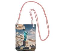 NBAGHPQ Statue de la Liberté à NYC Imprimé Mode Téléphone Sac à Bandoulière Léger Imperméable Voyage Course Shopping Pouch, rose, Taille unique