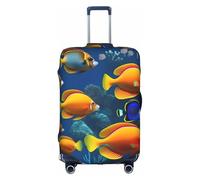 NBAGHPQ The Underwater World Housse de protection pour valise, élastique, lavable, anti-rayures Motif poissons tropicaux, blanc, S