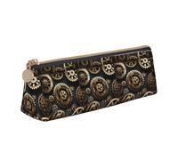 NBAGHPQ Trousse à crayons en cuir avec fermeture éclair et motif engrenages steampunk pour garçons et filles