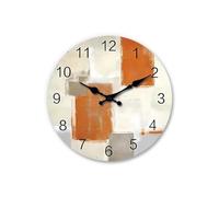 NBAKXXCO Horloges murales Horloge Murale en Bois à Motif d'art Moderne, décoration de Maison, Quartz Silencieux, Cadeau de Vacances(12 inch)