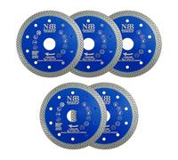 NBB Disque à tronçonner diamant premium avec hauteur de 10 mm segment turbo croisé épaisseur 1,4 mm axe 22,23 mm lame diamant coupe à sec pour porcelaine, céramique, carrelage (5,125 mm)