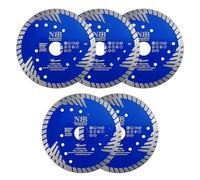 NBB Disque de coupe diamant avec cutter turbo renforcé, hauteur de 8 mm, axe 22,23 mm, lame de coupe à usage général, granit, céramique, brique, béton sec humide (5,125 mm)