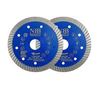 NBB Disque de coupe diamant, lame diamant avec segment turbo étroit de 10mm et épaisseur de 2,2mm, pour coupe à sec du grès cérame, céramique, carrelage, marbre, granit et pierre (2, 115mm)