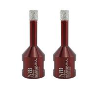 NBB Foret diamant fraise diamantée avec M14, couronne diamant pour percer à sec et humide sur porcelaine dure, céramique, carrelage granit marbre carrelage pour meuleuse d'angle (2 pièces, 8 mm)