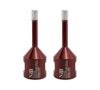 NBB Foret diamant fraise diamantée avec M14, couronne diamant pour percer à sec et humide sur porcelaine dure, céramique, carrelage granit marbre carrelage pour meuleuse d'angle (2 pièces, 6 mm)