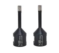 NBB forets diamant brasé sous vide avec M14, pour le forage à sec ou humide de manière professionnelle sur porcelaine dure, céramique, carrelage, granit, marbre, pour meuleuse d'angle (6mm x2pcs)