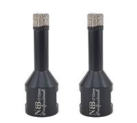 NBB forets diamant brasé sous vide avec M14, pour le forage à sec ou humide de manière professionnelle sur porcelaine dure, céramique, carrelage, granit, marbre, pour meuleuse d'angle (10mm x2pcs)