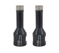 NBB forets diamant brasé sous vide avec M14, pour le forage à sec ou humide de manière professionnelle sur porcelaine dure, céramique, carrelage, granit, marbre, pour meuleuse d'angle (12mm x2pcs)
