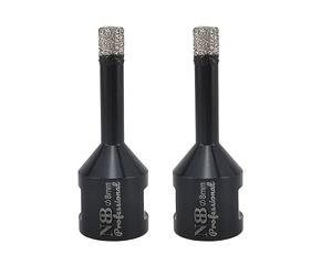 NBB forets diamant brasé sous vide avec M14, pour le forage à sec ou humide de manière professionnelle sur porcelaine dure, céramique, carrelage, granit, marbre, pour meuleuse d'angle (8mm x2pcs)