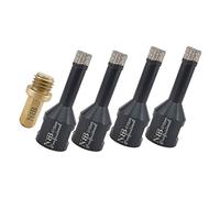 NBB forets diamant brasé sous vide avec M14, pour le forage à sec ou humide de manière sur porcelaine dure, céramique, carrelage, granit, marbre, pour meuleuse d'angle (10mm x4pcs +1pc Adaptateur)