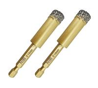 NBB Forets diamantés brasés avec tige hexagonale, connexion rapide, pour le perçage à sec sur la céramique, le carrelage, le granit, le marbre, utilisés sur une perceuse à cordon ou sans fil (2, 14mm)